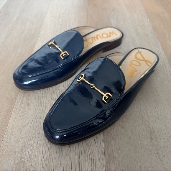 Sam Edelman Navy Mules with Gold Accent - Picture 2 of 2